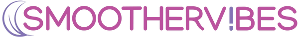 SmootherVibes logo with purple crescent and pink text